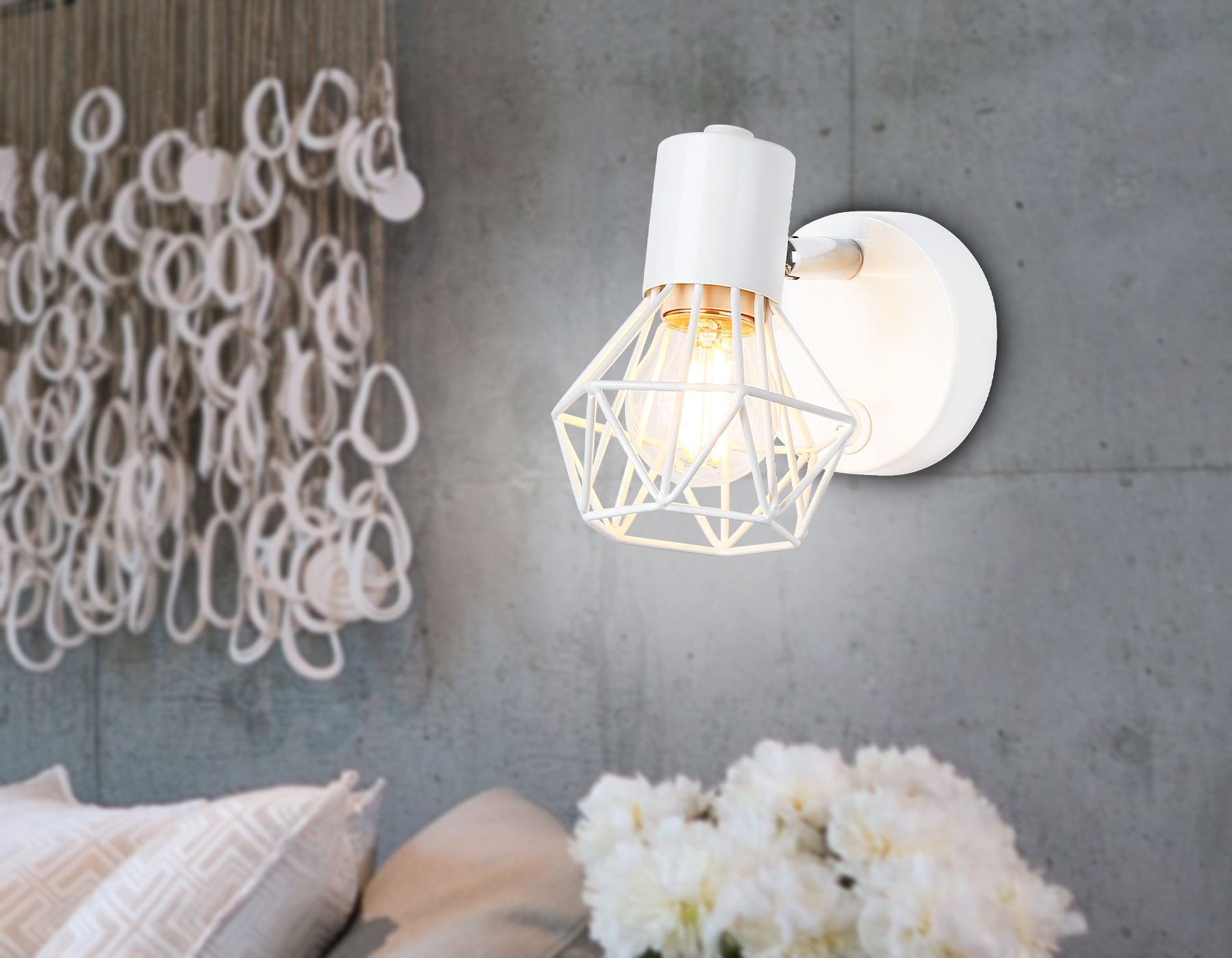 Накладной спот с выключателем в стиле лофт TR8626 WH/CH белый/хром E27 max 40W 115*91*150