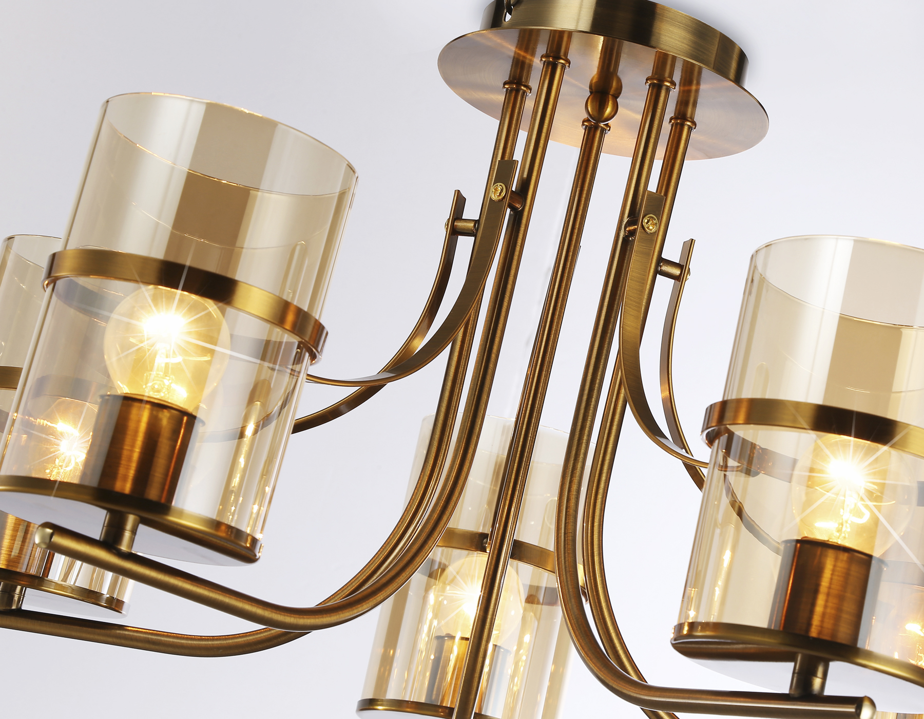 Подвесная люстра TR3222/5 GD/TI золото/янтарь E27*5 max 40W D540*300