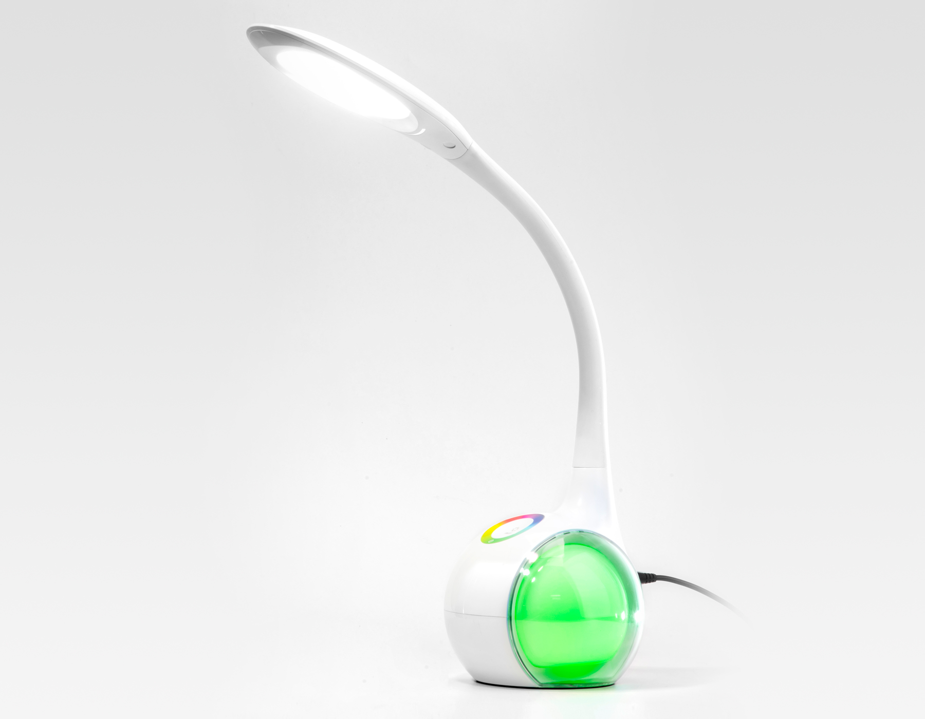 Светодиодная настольная лампа с RGB подсветкой DE532 WH белый LED 4200K+RGB 7.5W