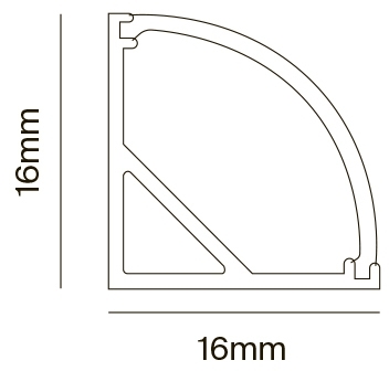 Алюминиевый профиль накладной 16x16 R Maytoni Led Strip ALM008S-2M (alm008s-2m)