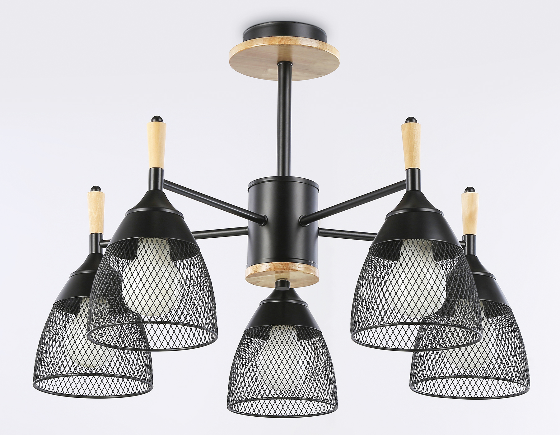 Подвесная люстра TR8015/5 BK черный E27*5 max 40W D600*385