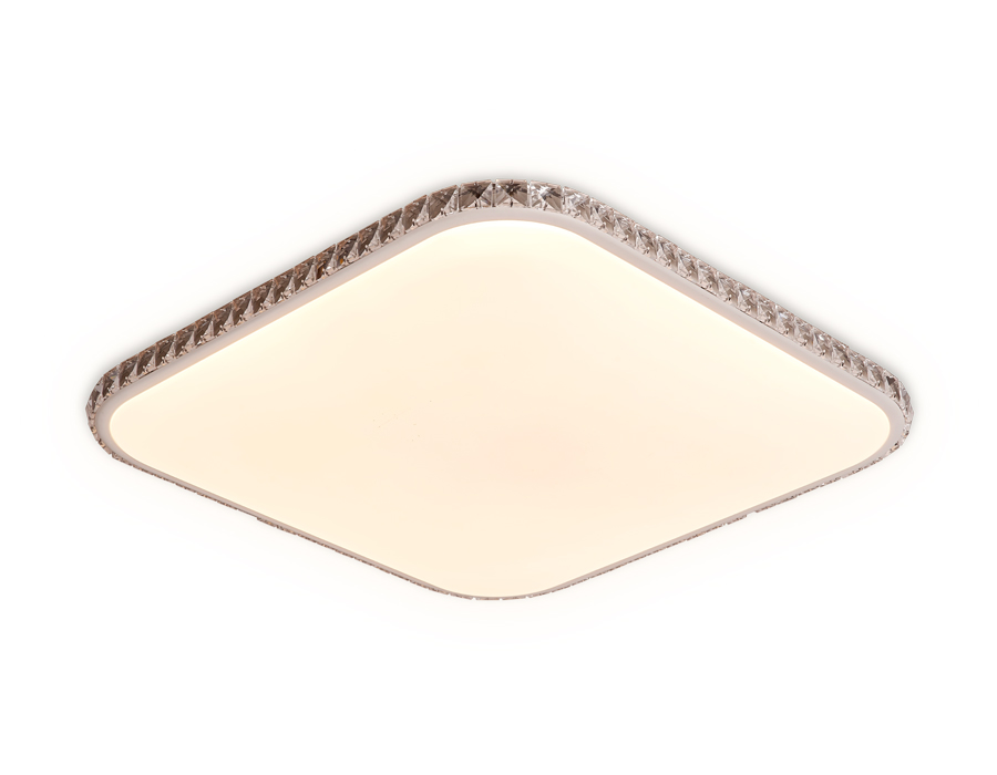 Потолочный светодиодный светильник с пультом и дополнительной подсветкой FF75 WH белый 48W+24W 400*400*60 (ПДУ ИК)