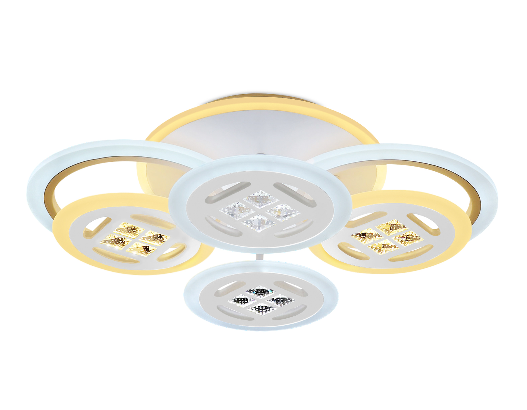 Потолочный светодиодный светильник с пультом FA2951/6 WH белый 4200K/3000K+6400K/6400K+3000K 125W 550*405*150 (ПДУ ИК)