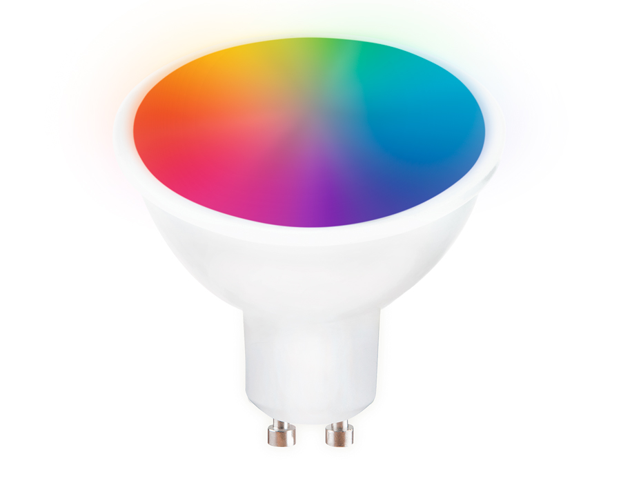 Светодиодная лампа MR16 с голосовым управлением и RGB подсветкой Лампа Smart LED MR16 5W+RGB 3000K-6400K 220-240V