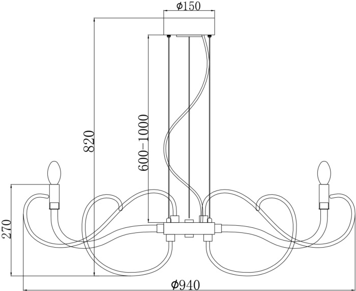 Подвесная люстра Atlanta MOD051PL-07TR (mod051pl-07tr)