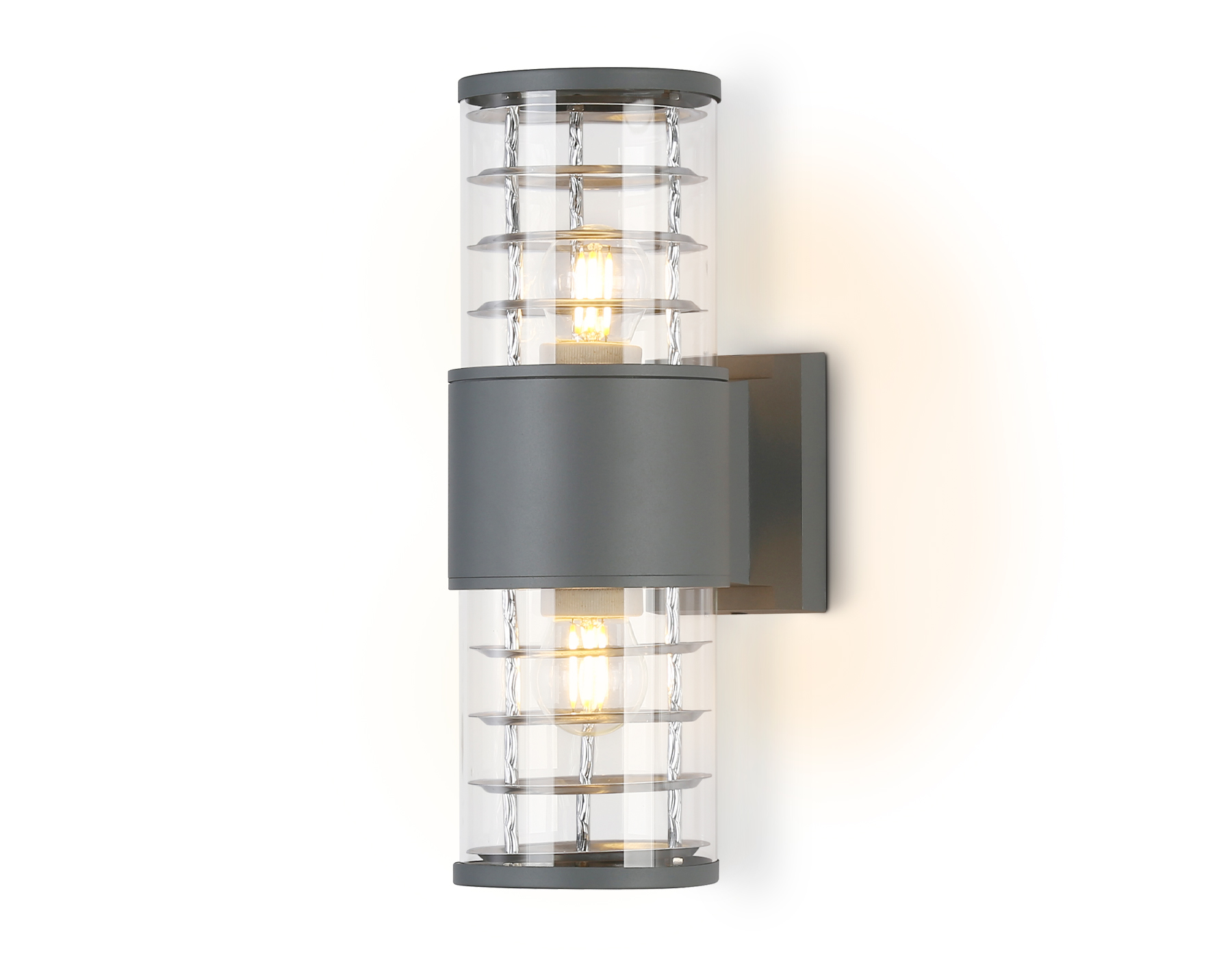 Уличный настенный архитектурный светильник ST2523/2 GR/CL серый/прозрачный IP54 E27/2 max 11W 305*110*155