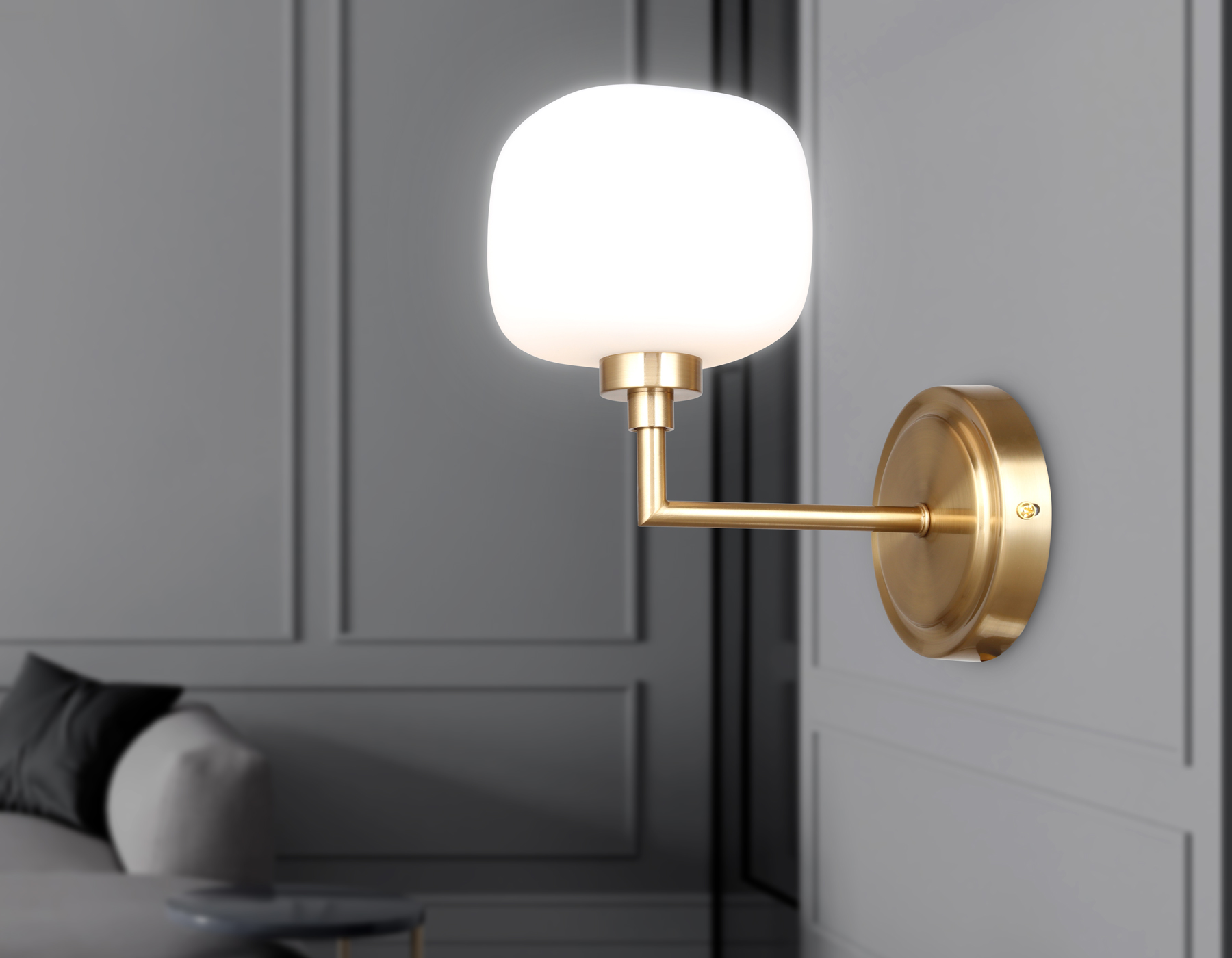 Настенный светильник LH53021 BS/FR латунь/белый матовый G9 max 40W 195*120*230