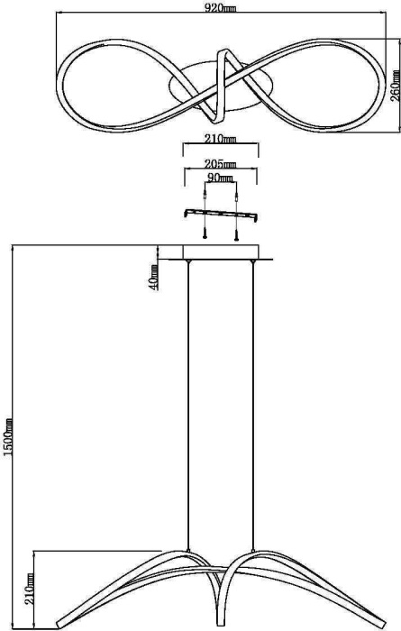 Подвесной светильник Curve MOD156PL-L52B4K (mod156pl-l52b4k)