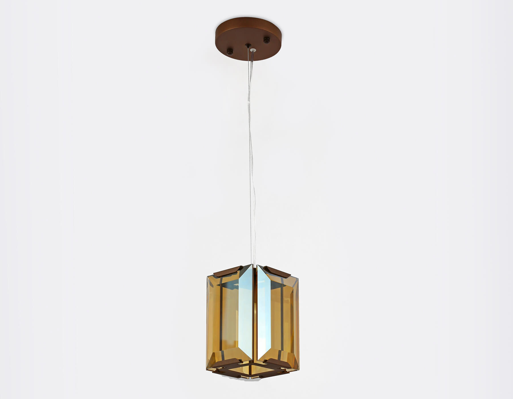 Подвесной светильник с хрусталем TR5109 CF/TI кофе/янтарь E27/1 max 40W 150*150*1200