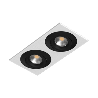 Встраиваемый поворотный светильник под сменную лампу Ledron AO1501006 SQ2 White-Black (2396)