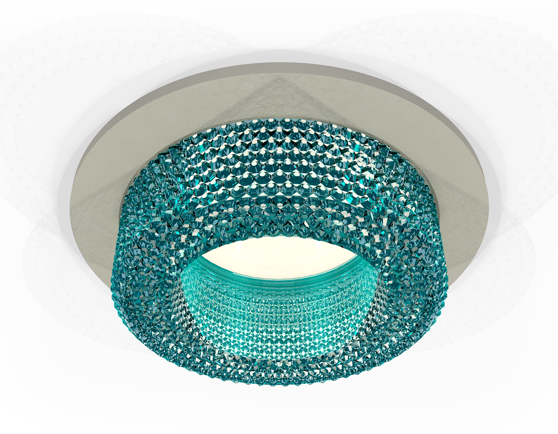 Комплект встраиваемого светильника с композитным хрусталем XC7623023 SGR/BL серый песок/голубой MR16 GU5.3 (C7623, N7194)