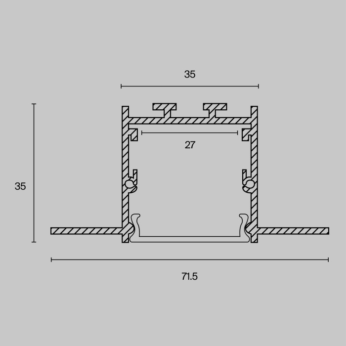Алюминиевый профиль скрытого монтажа 71x35 Maytoni Led Strip ALM-7135-S-2M (alm-7135-s-2m)