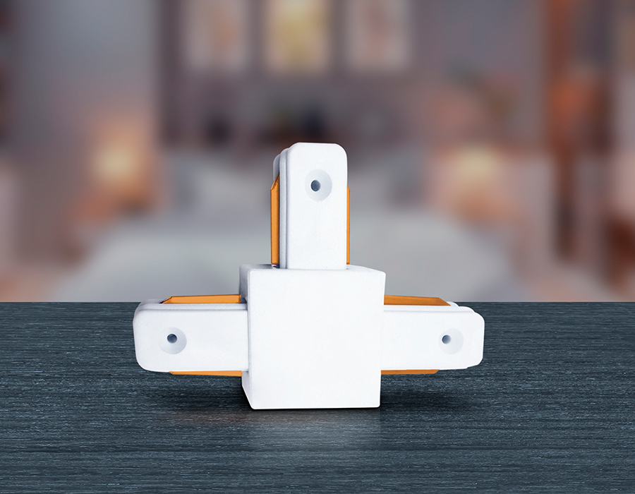 Коннектор Т-образный однофазный для соединения трековых шинопроводов GL7077 WH белый коннектор Т-образный однофазный для соединения трековых шинопроводов