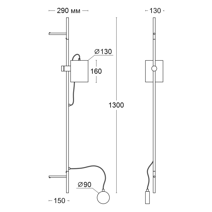 Деревянный настенный светильник под сменную лампу Ledron DREAM (11330)