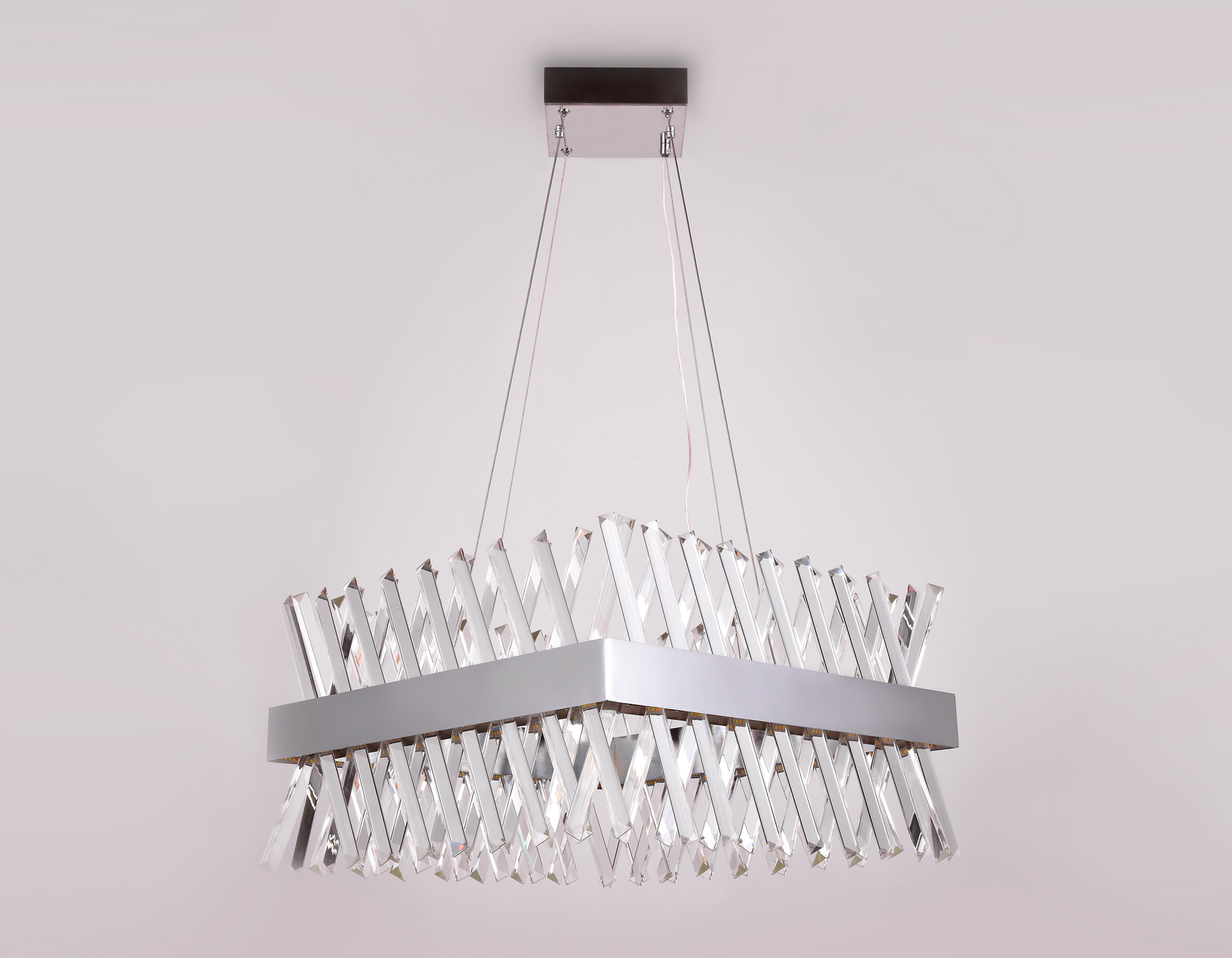 Хрустальный подвесной светодиодный светильник TR5315 CH/CL хром/прозрачный 144W 500*500*750 (Без ПДУ)