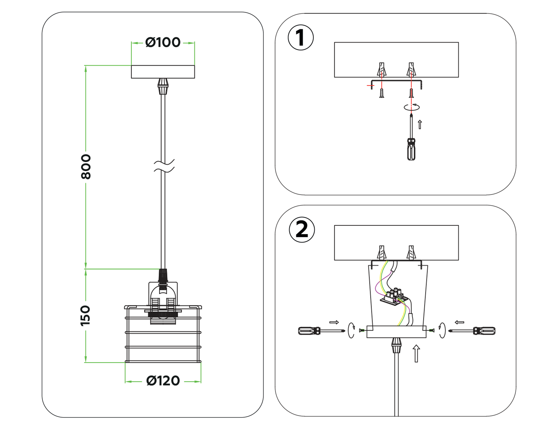 Подвесной светильник в стиле лофт TR8065 WH белый E27 max 40W D120*950