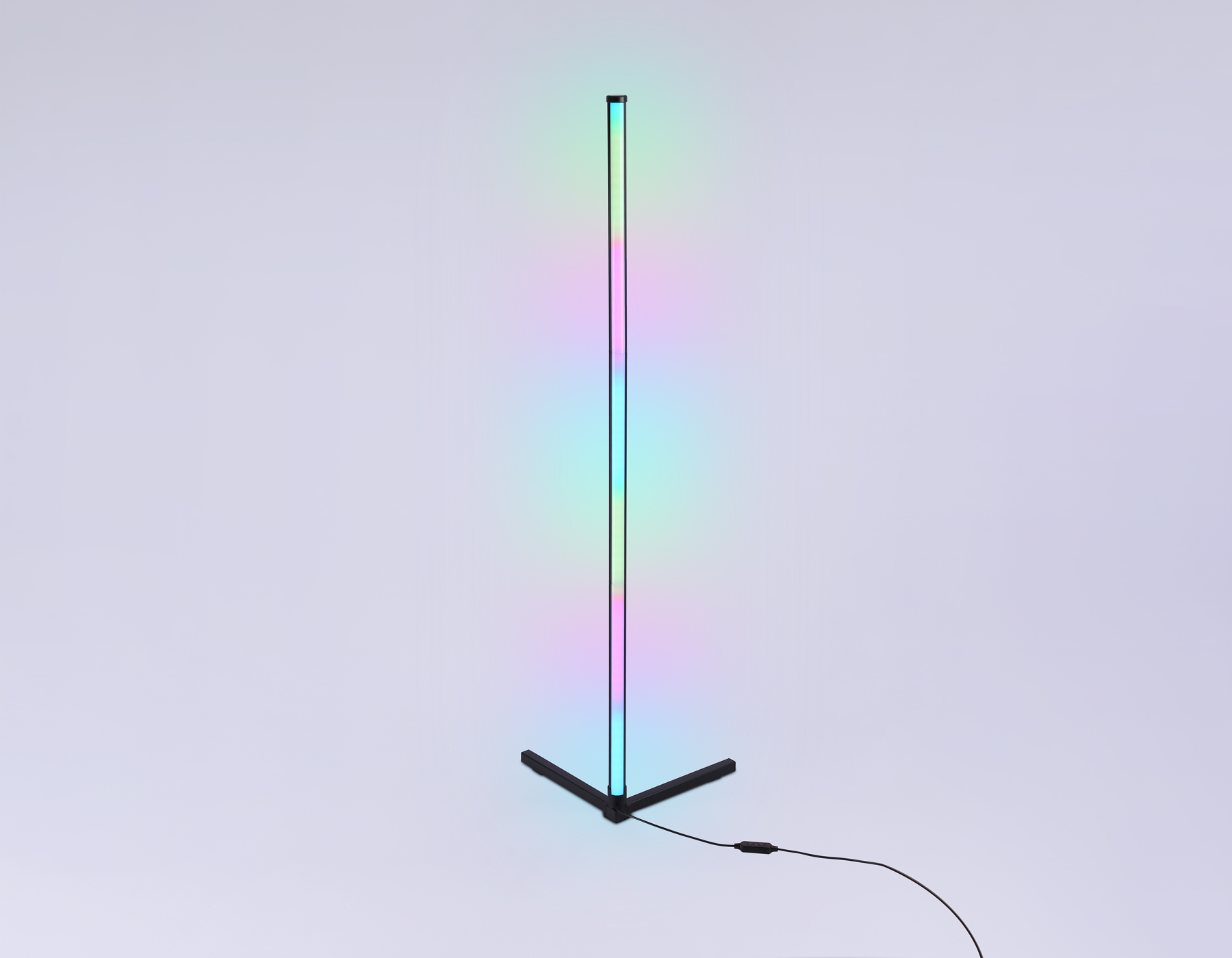 Светильник светодиодный напольный RGB с пультом FL8022 BK черный LED 15W RGB D32*1250 (ПДУ РАДИО 2.4G)