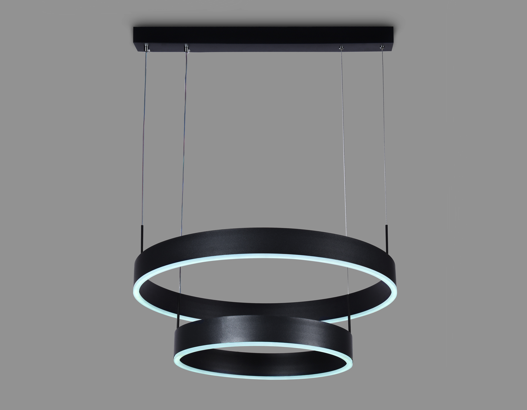 Подвесной светодиодный светильник с пультом управления FA6612/2 BK черный 85W D400/600*730 (ПДУ РАДИО 2.4G)