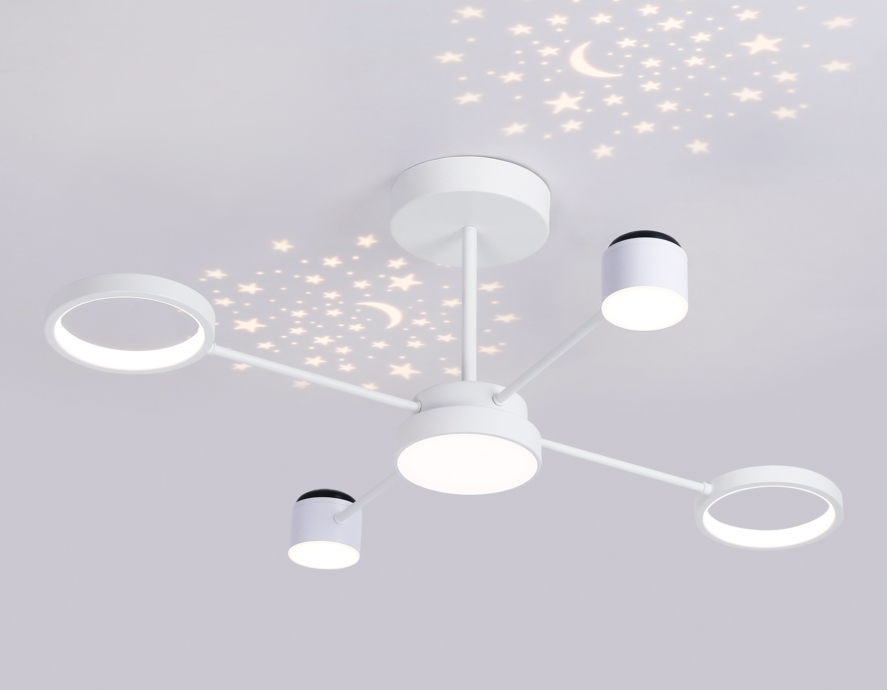 Потолочный светодиодный светильник с пультом FL51631/4+1 WH белый 3000K-6400K 48W 910*745*300 (ПДУ ИК)