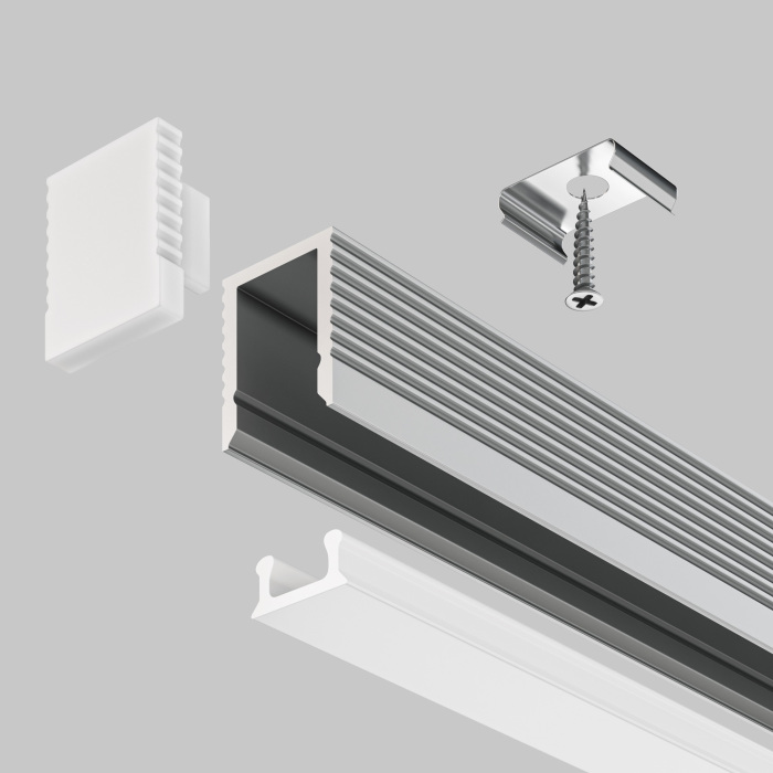 Алюминиевый профиль накладной 08x09 Maytoni Led Strip ALM-0809-S-2M (alm-0809-s-2m)