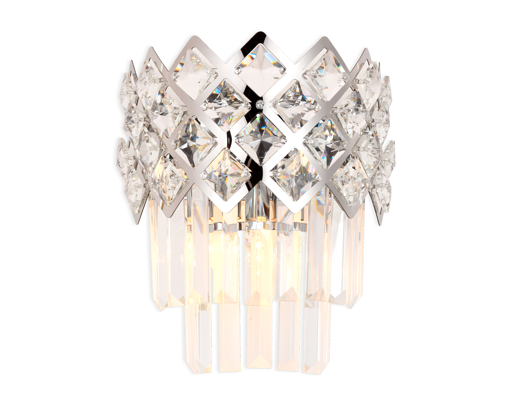 Настенный светильник с хрусталем TR5282/2 CH/CL хром/прозрачный E14/2 max 40W 280*220*150