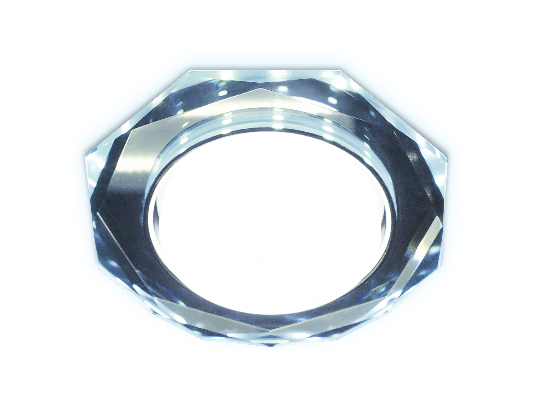 Встраиваемый точечный светильник GX53 с LED подсветкой G216 CL/CH/CLD хром/прозрачный GX53+3W (LED COLD)