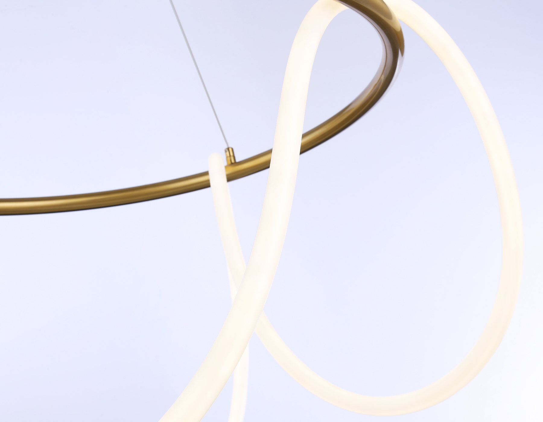 Подвесной светодиодный светильник с пультом FL10503 BS латунь 3000K/4200K/6400K 74W D600*1200 (ПДУ РАДИО 2.4G)