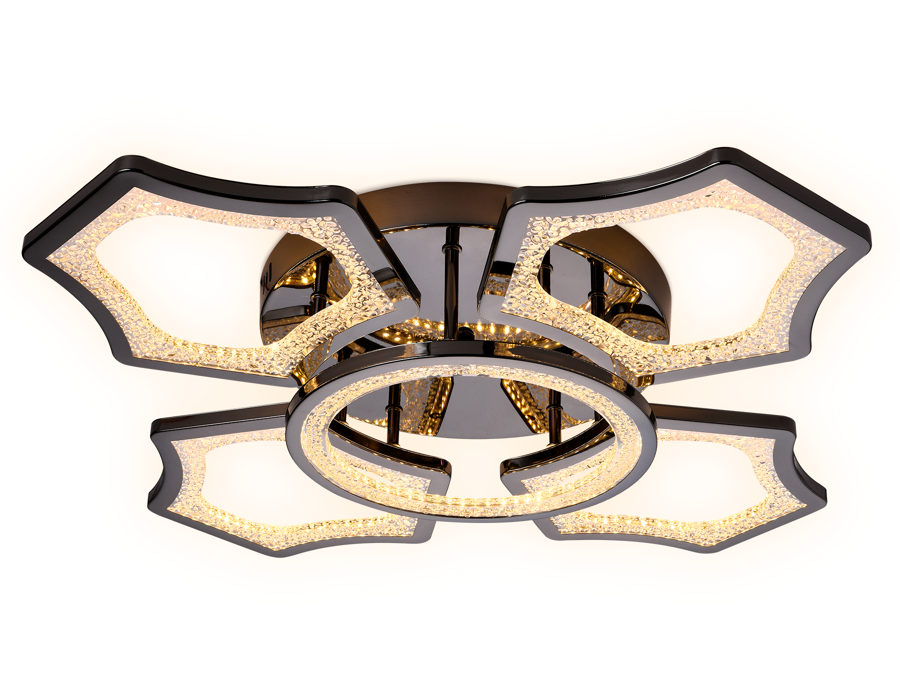 Потолочный светодиодный светильник с пультом FA576/4+1 DCH черный хром 106W 620*620*120 (ПДУ РАДИО 2.4G)