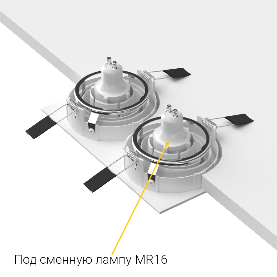 Встраиваемый поворотный светильник под сменную лампу Ledron DE202 White (2331)