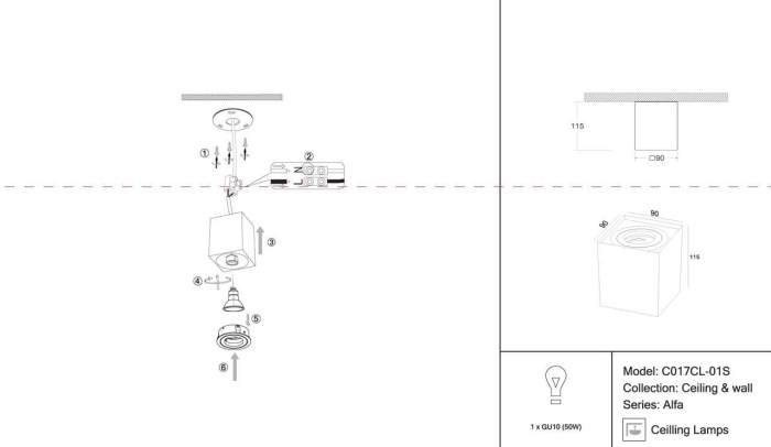 Накладной светильник Alfa C017CL-01S (c017cl-01s)
