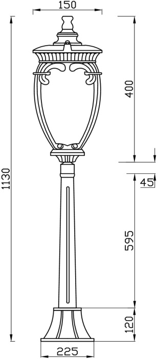 Наземный фонарь IP44 Maytoni Fleur O414FL-01BZ1 (o414fl-01bz1)