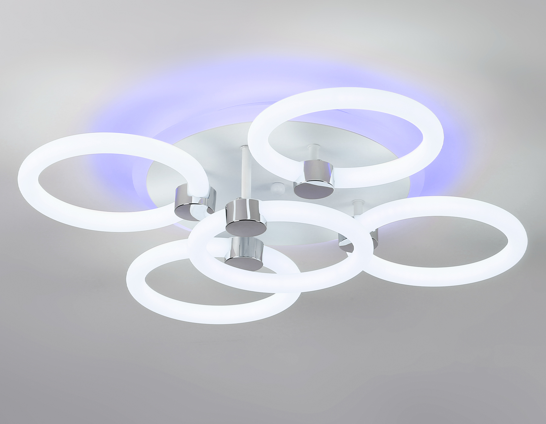 Светодиодный потолочный светильник с подсветкой FA3841/4+1 WH белый 70W 3000K-6400K+RGB D538*115 (ПДУ РАДИО 2.4G)