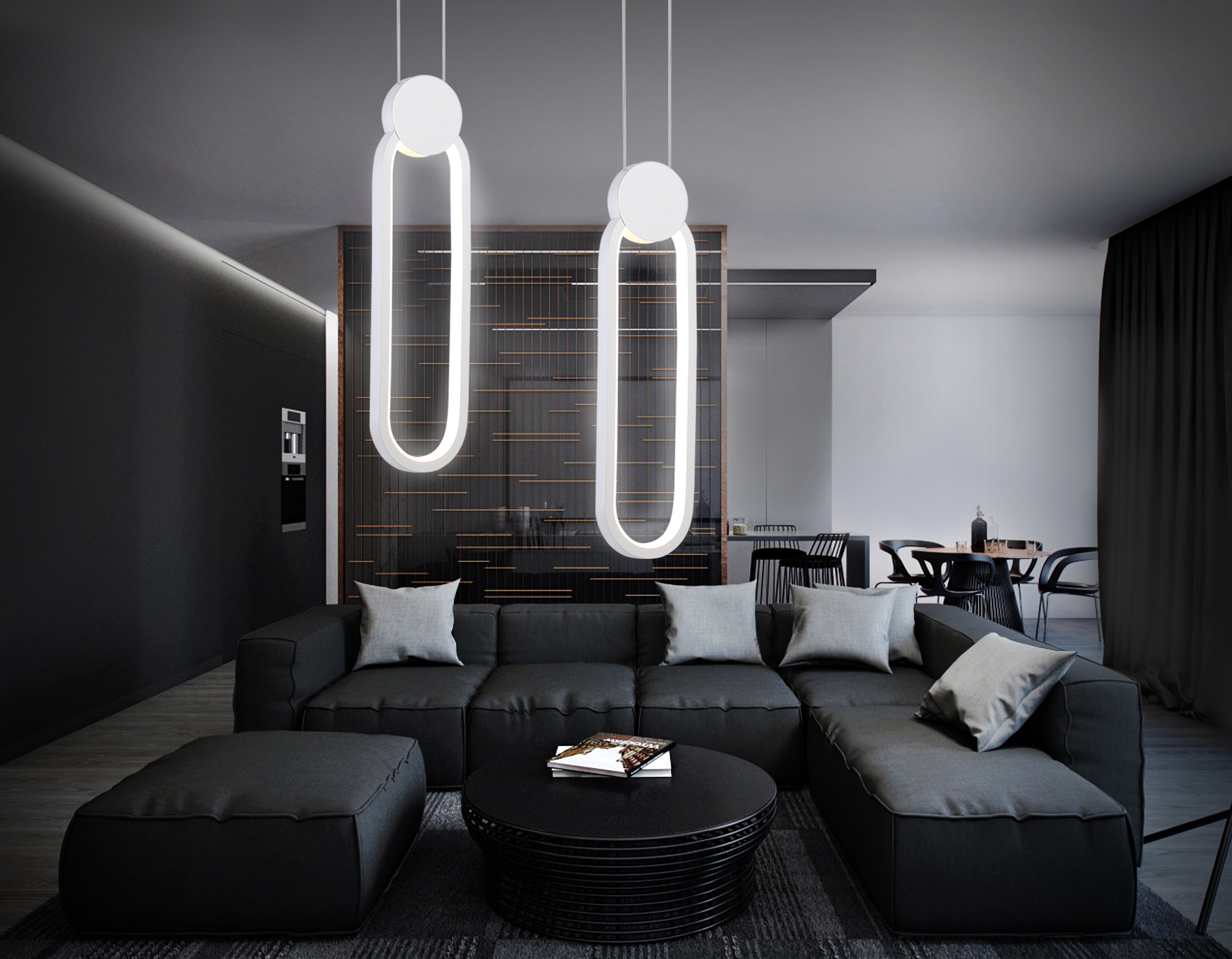 Подвесной светодиодный светильник FL5260 WH белый 12W 4200K 100*20*1200 (без ПДУ)