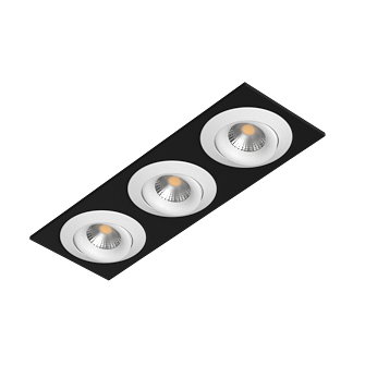 Встраиваемый поворотный светильник под сменную лампу Ledron AO1501005 SQ3 Black-White (2398)