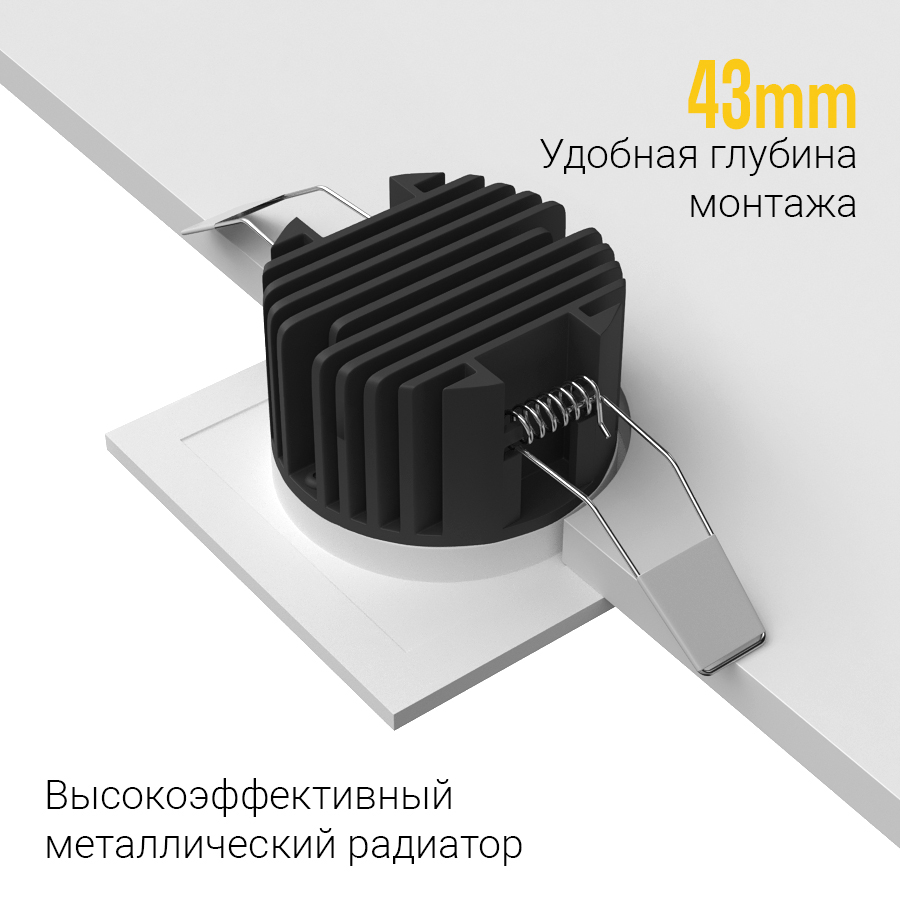 Встраиваемый светодиодный светильник GIZA SQ White 4000K (10684)