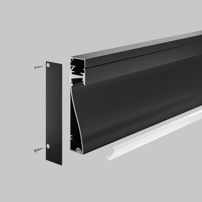 Алюминиевый профиль плинтус с подсветкой 80x18 Maytoni Led Strip ALM-8018-B-2M (alm-8018-b-2m)