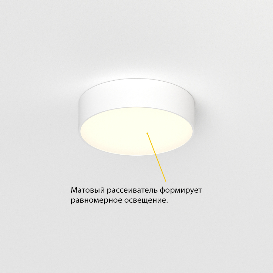 Накладной светодиодный светильник Ledron LTD0291-16W-Y White 3000K (2718)