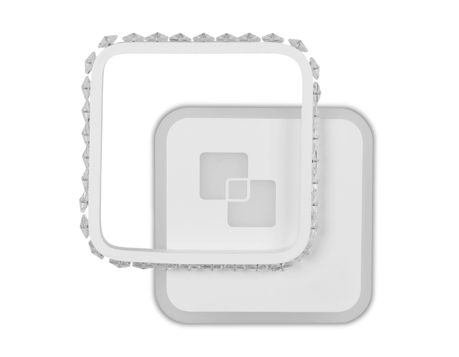 Настенный светодиодный светильник с хрусталем FA231 WH белый LED 4200K/4200K/6400K 30W 210*210*50