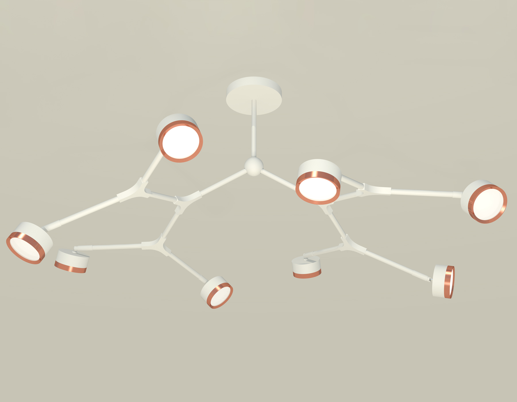 Комплект подвесного поворотного светильника XB9059153/8 SWH/PPG белый песок/золото розовое полированное GX53 (C9059, N8126)