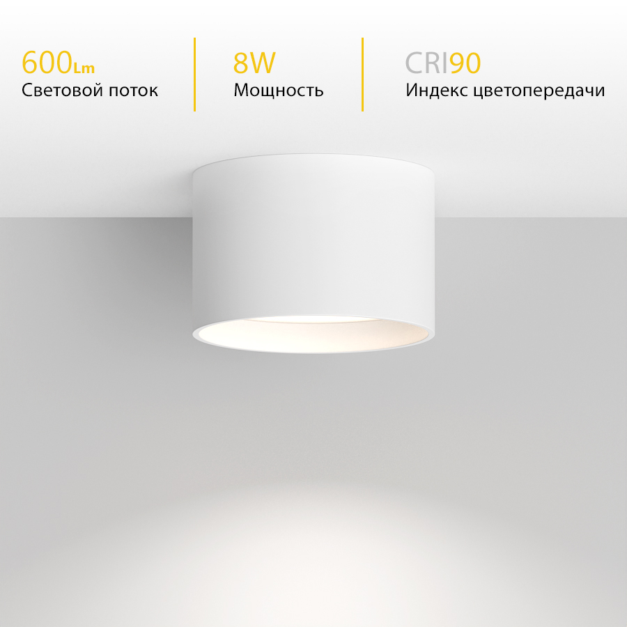 Накладной светодиодный светильник DRUM White (9956)