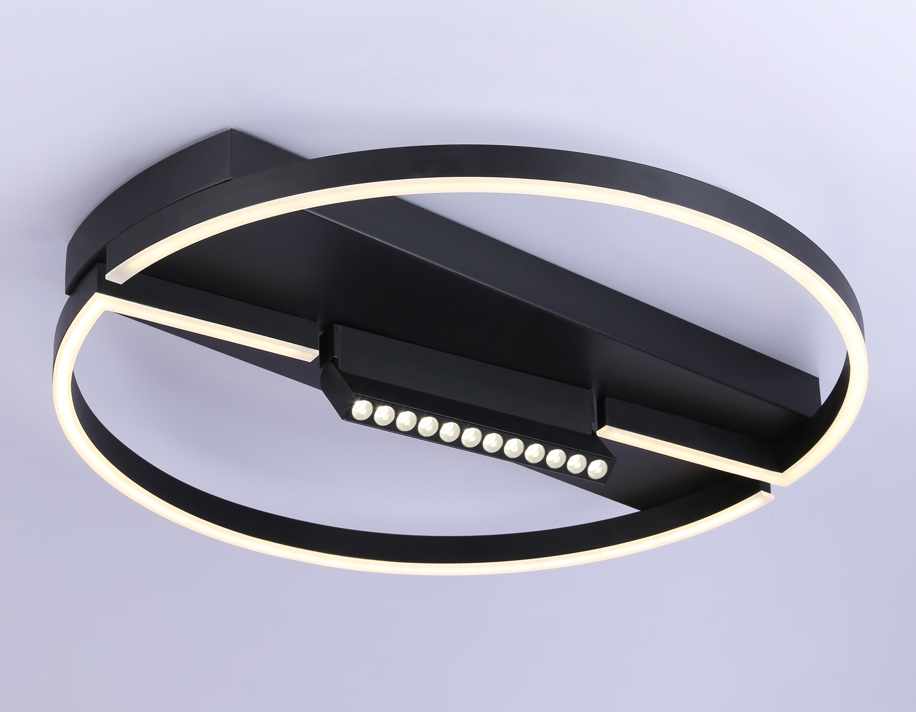 Потолочный светодиодный светильник FL51460/1+1 BK черный 72W 3000K-6400K+4200K D600*110 (ПДУ РАДИО 2.4G)