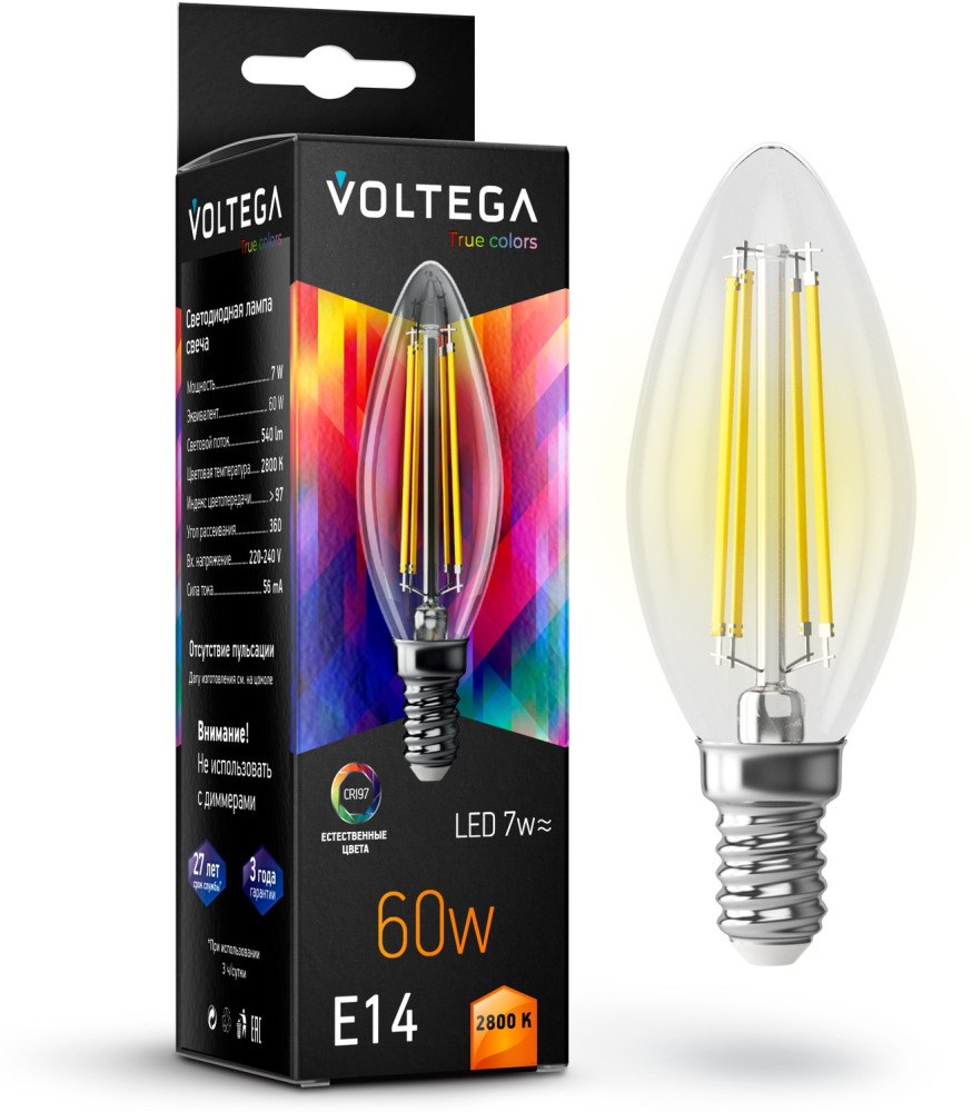 Лампочка светодиодная Cangle E14 7W High CRI 7152 (voltega_7152)