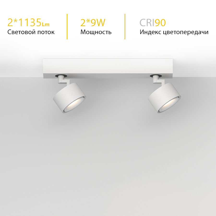 Накладной поворотный светодиодный светильник Ledron SAGITONY E2 S75 White 4000K (11168)