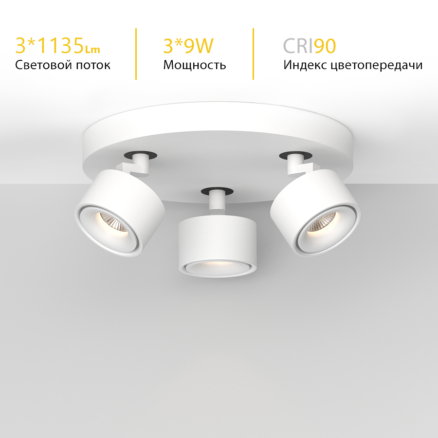 Накладной поворотный светодиодный светильник Ledron SAGITONY R3 S75 White Dim 4000K (11164)