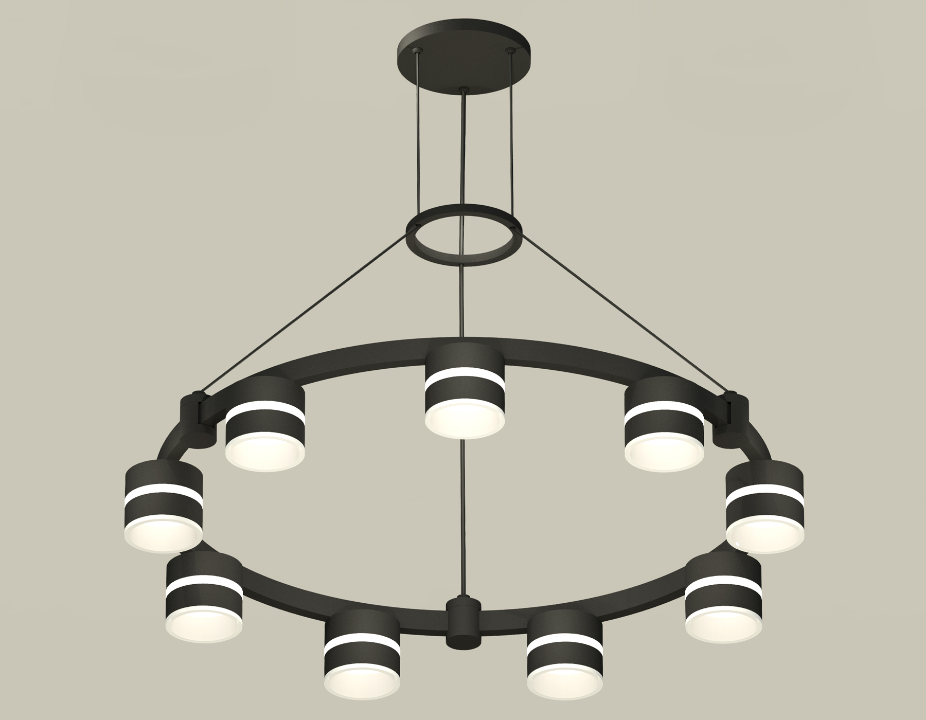 Комплект подвесного светильника с акрилом Techno Ring XR92051902/9 SBK/FR черный песок/белый матовый GX53 (A9205, C9242, N8445)