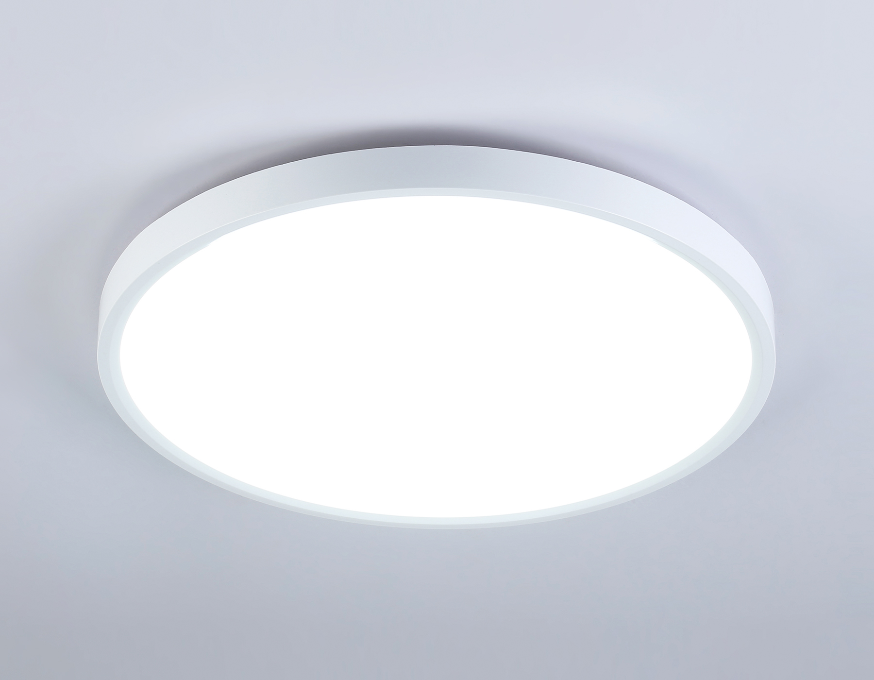 Потолочный светодиодный светильник с подсветкой FZ3001 WH белый IP44 24W+10W 6400+6400К D290*40 (Без ПДУ)