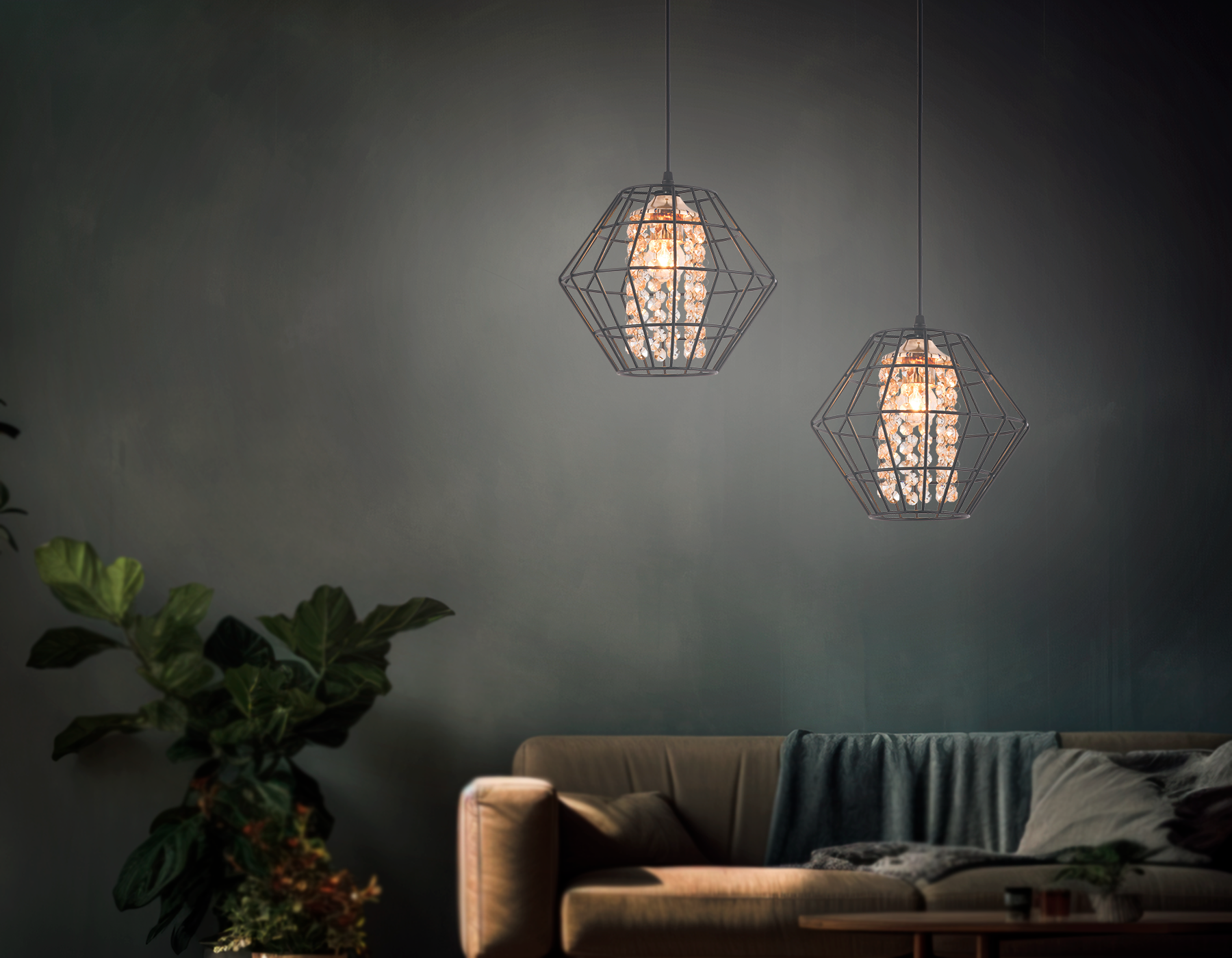 Подвесной светильник в стиле лофт TR5852 DCF/TI темный кофе/янтарь E27 max 40W D280*1200