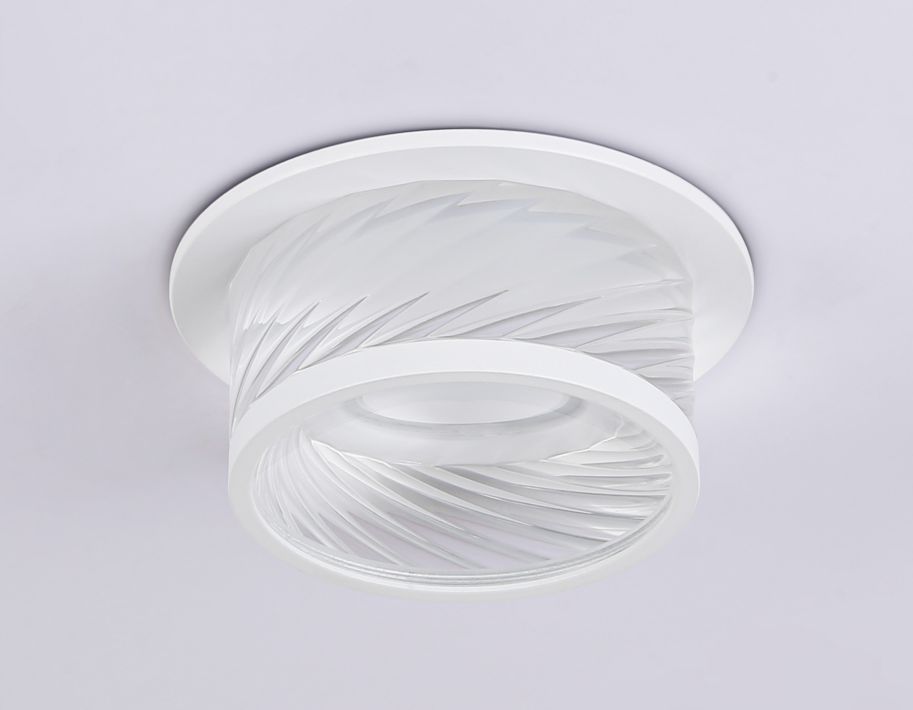 Встраиваемый светильник из стекла TN1251 SWH/CL белый песок/прозрачный GU5.3 D98*58