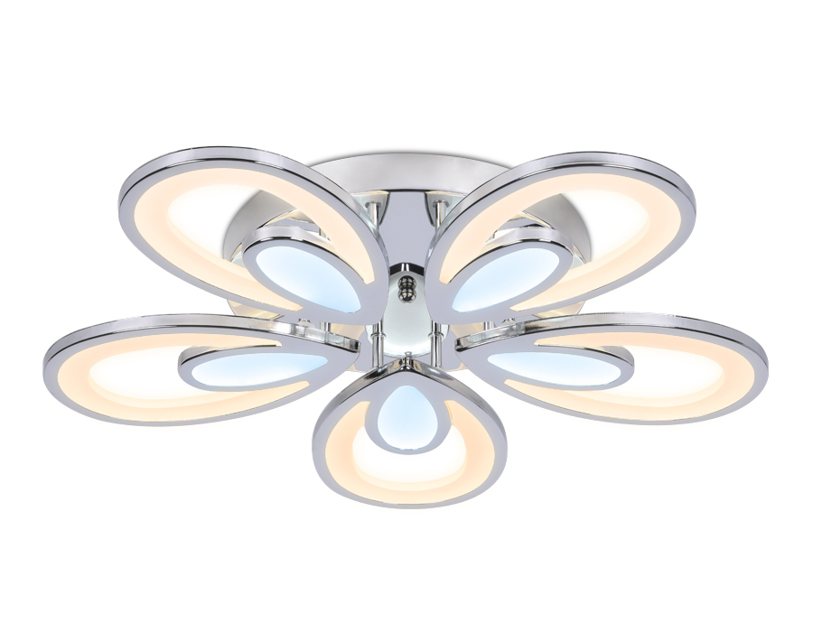 Потолочный светодиодный светильник с пультом FA469/5 CH хром 110W 580*560*80 (ПДУ РАДИО 2.4)