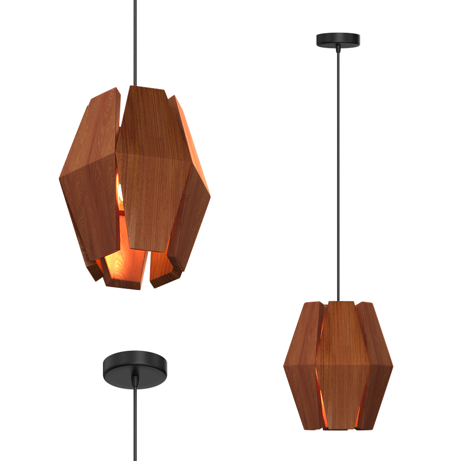 Деревянный подвесной накладной светильник ELEMENT L под сменную лампу (11322)